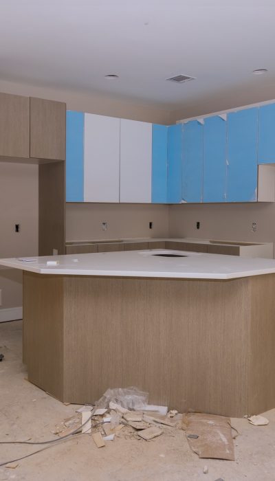 Remodel home improvement view installed in a new furniture in kitchen